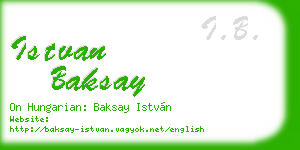 istvan baksay business card